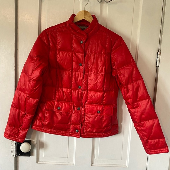 Eddie Bauer Red EB550 Fill Power Goose Down Lightweight Puffer Women Size Small - Picture 4 of 11